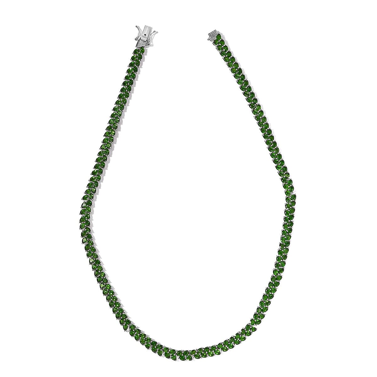 Chrome Diopside Tennis Necklace 18 Inches in Platinum Over Sterling Silver 39.65 ctw image number 3
