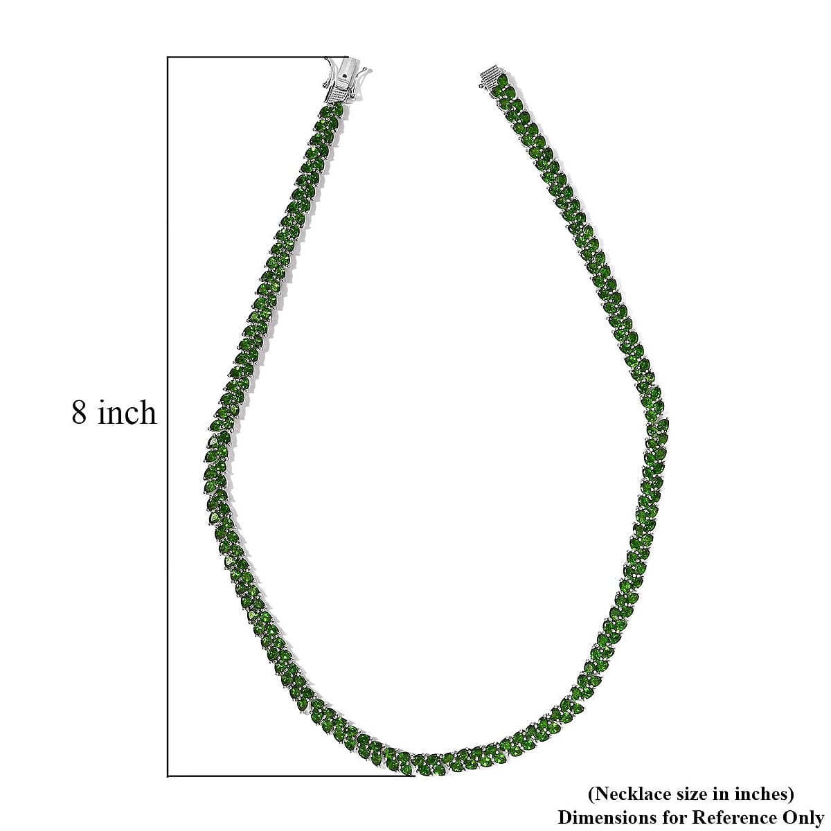 Chrome Diopside Tennis Necklace 18 Inches in Platinum Over Sterling Silver 39.65 ctw image number 5