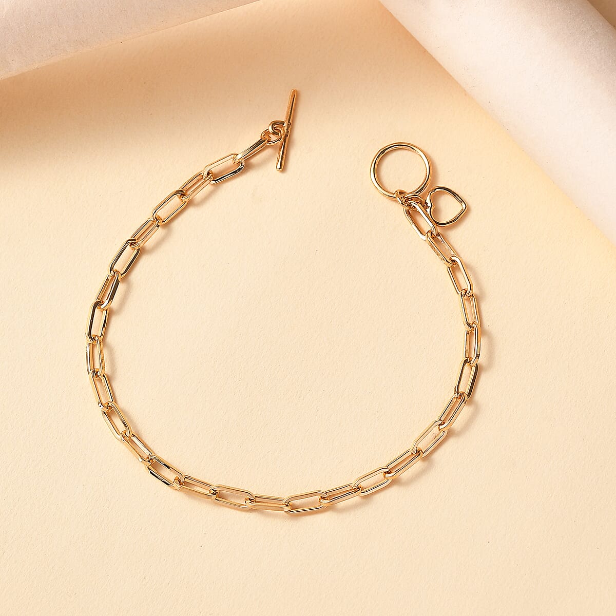 14K Yellow Gold Over Sterling Silver Bracelet (7.50 In) 1.83 Grams image number 1