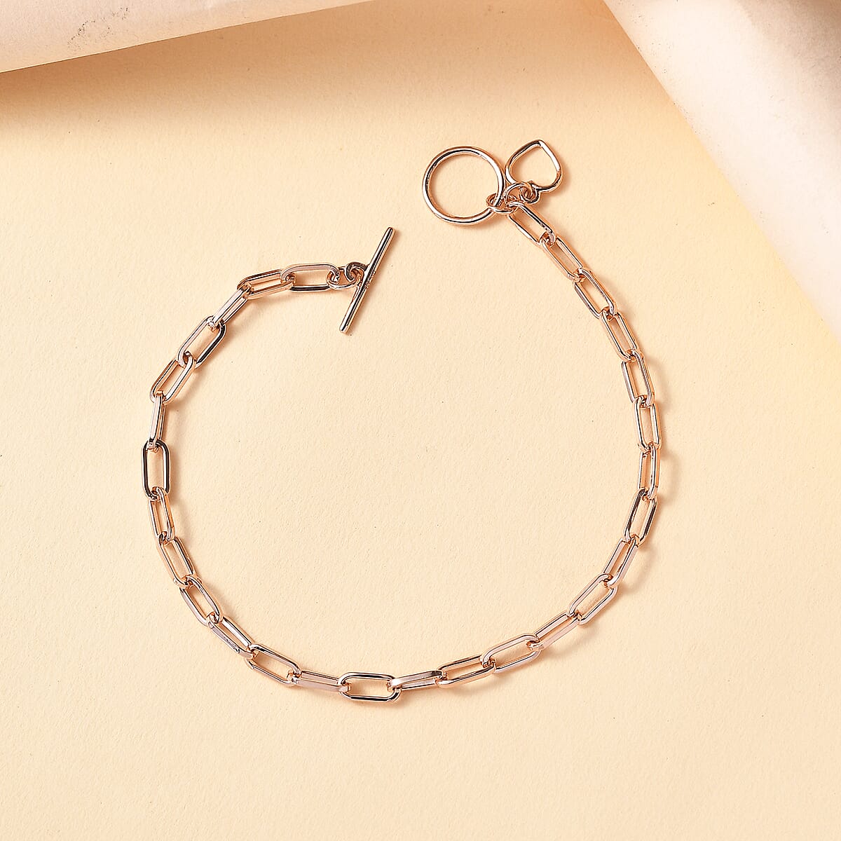 14K RG Over Sterling Silver Fancy Bracelet (7.50 In) 1.83 Grams image number 1