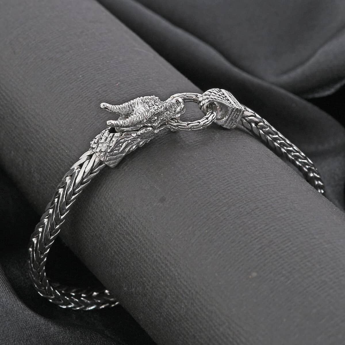 Bali Legacy Sterling Silver Dragon Bracelet (6.50 In) 32.75 Grams image number 1