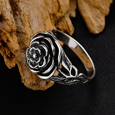 Bali Legacy Sterling Silver Rose Ring, Silver Ring, Flower Ring, Gifts For Her, Silver Jewelry 5.40 Grams