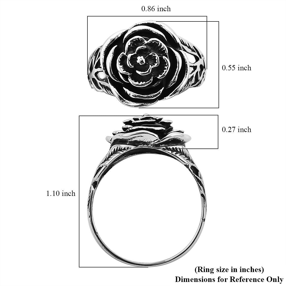 Bali Legacy Sterling Silver Rose Ring, Silver Ring, Flower Ring, Gifts For Her, Silver Jewelry 5.40 Grams