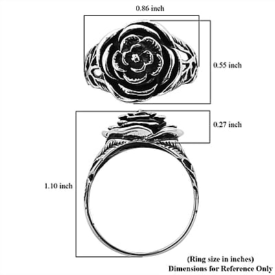 Bali Legacy Sterling Silver Rose Ring, Silver Ring, Flower Ring, Gifts For Her, Silver Jewelry 5.40 Grams
