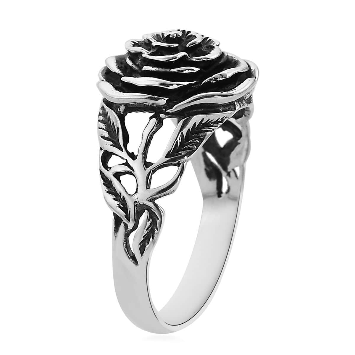 Bali Legacy Rose Ring in Sterling Silver, Silver Ring, Flower Ring, Gifts For Her, Silver Jewelry 5.40 Grams (Size 6.00) image number 3