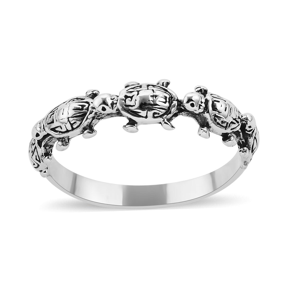 Bali Legacy Sterling Silver Turtle Ring (Size 10.0) 2.70 Grams image number 0
