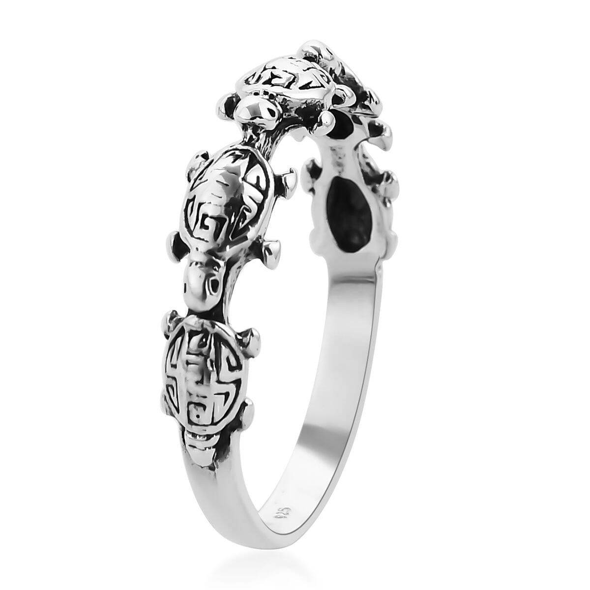 Bali Legacy Sterling Silver Turtle Ring (Size 10.0) 2.70 Grams image number 3