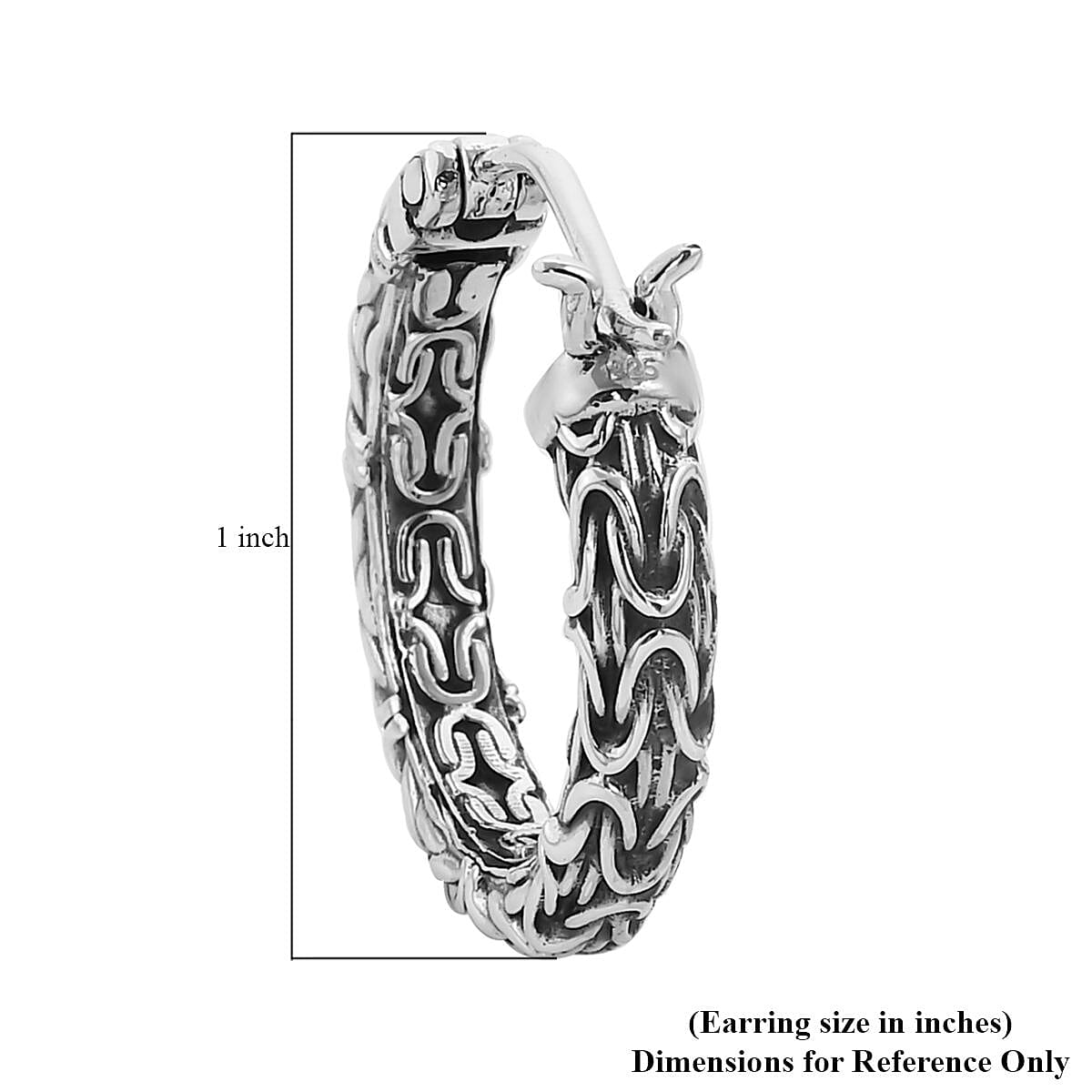 Bali Legacy Sterling Silver Borobudur Hoop Earrings 7.60 Grams image number 4