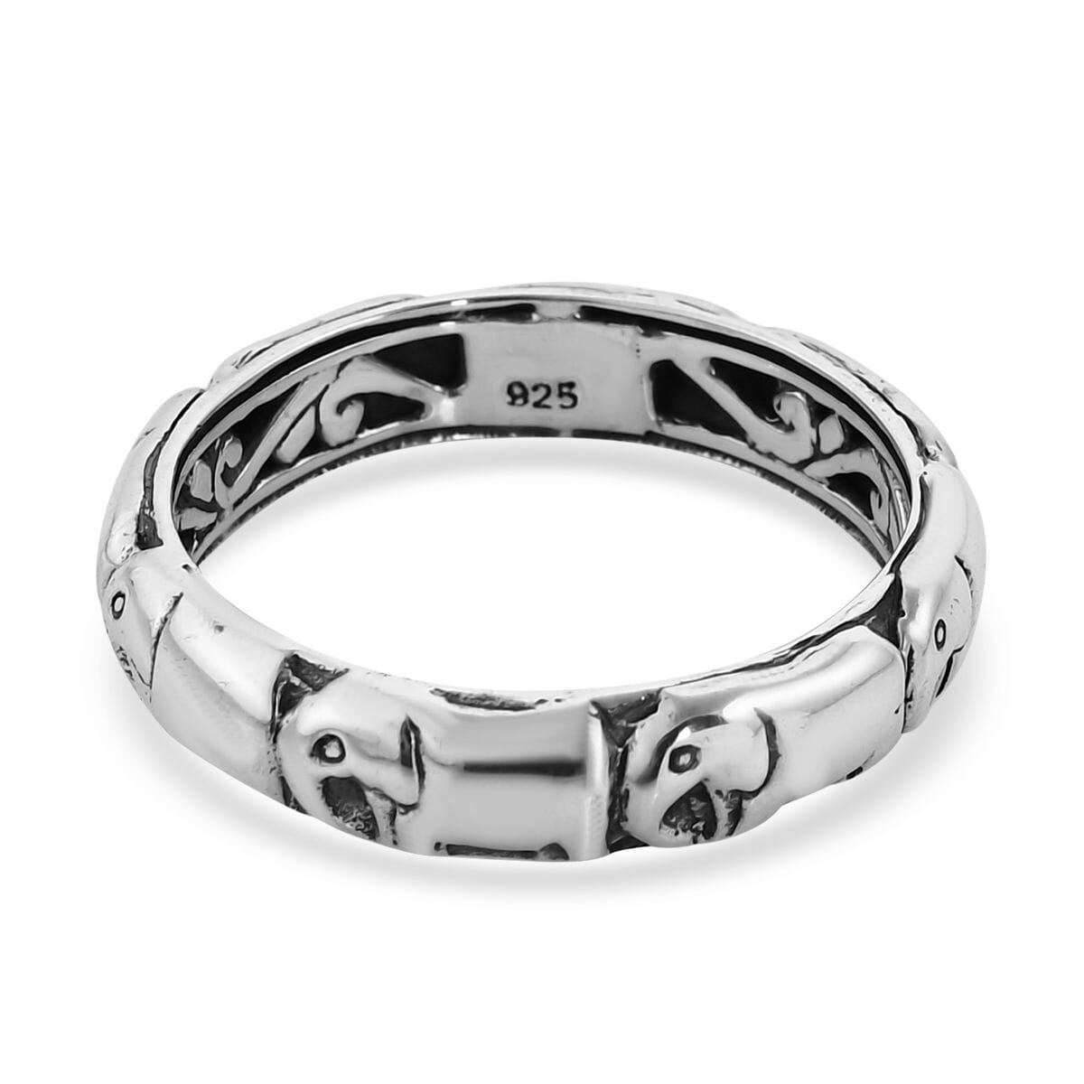 Bali Legacy Elephant Ring in Sterling Silver, Silver Ring, Animal Ring, Gifts For Her, Silver Jewelry 4.25 Grams (Size 6.00) image number 4