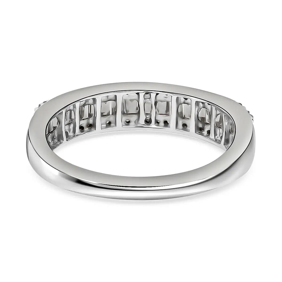 Rhapsody IGI Certified E-F VS Diamondr 0.50 ctw Band Ring, 950 Platinum Ring, Diamond Ring, Wedding Band, Gifts For He (Size 9.5) image number 4