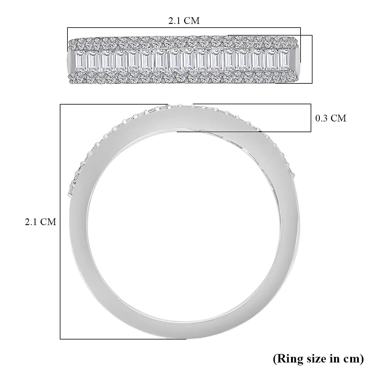 Rhapsody IGI Certified E-F VS Diamondr 0.50 ctw Band Ring, 950 Platinum Ring, Diamond Ring, Wedding Band, Gifts For He (Size 9.5) image number 5