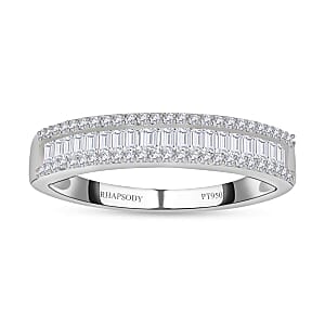 Rhapsody IGI Certified E-F VS Diamondr 0.50 ctw Band Ring, 950 Platinum Ring, Diamond Ring, Wedding Band, Gifts For He (Size 10.5)