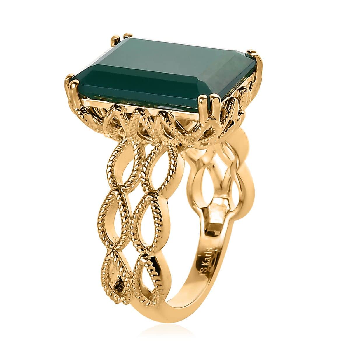 Karis Verde Onyx Solitaire Ring in 18K Yellow Gold Plated 9.35 ctw image number 3