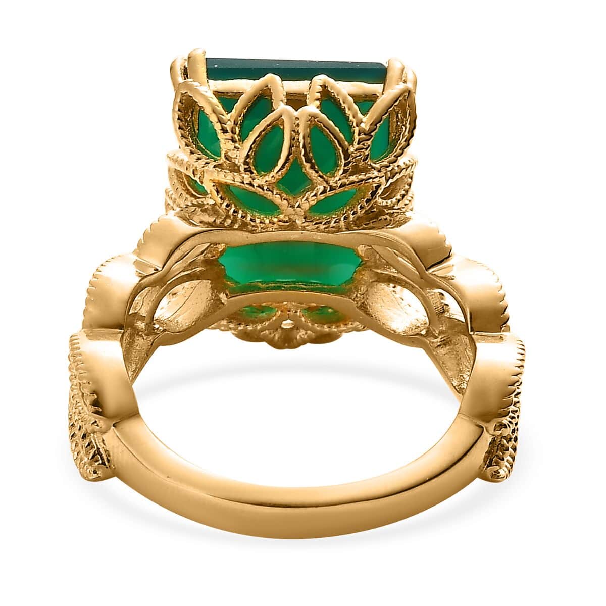 Karis Verde Onyx Solitaire Ring in 18K Yellow Gold Plated 9.35 ctw image number 4