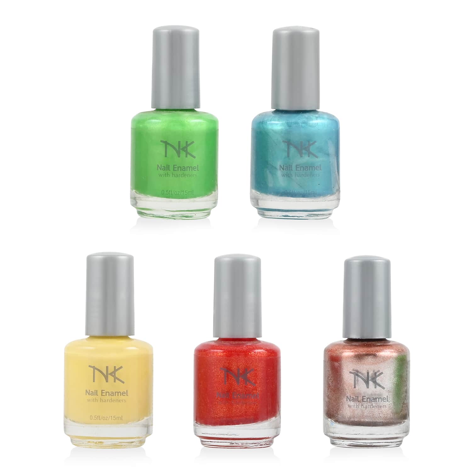 Set of 5 Nail Enamel and Hardener Nail Polish (Assorted Colors)