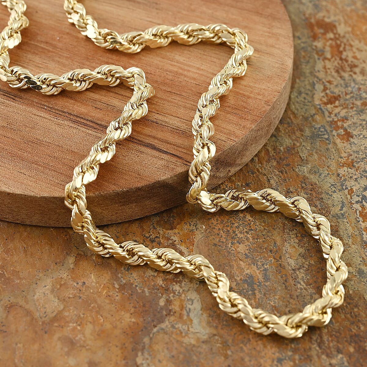 10K Yellow Gold 5mm Rope Chain Necklace 26 Inches 11.2 Grams image number 1