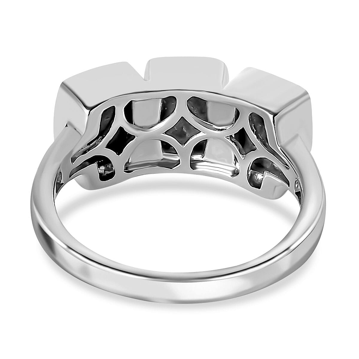 Meteorite 9.75 ctw Ring in Rhodium Over Sterling Silver (Size 8.0)
