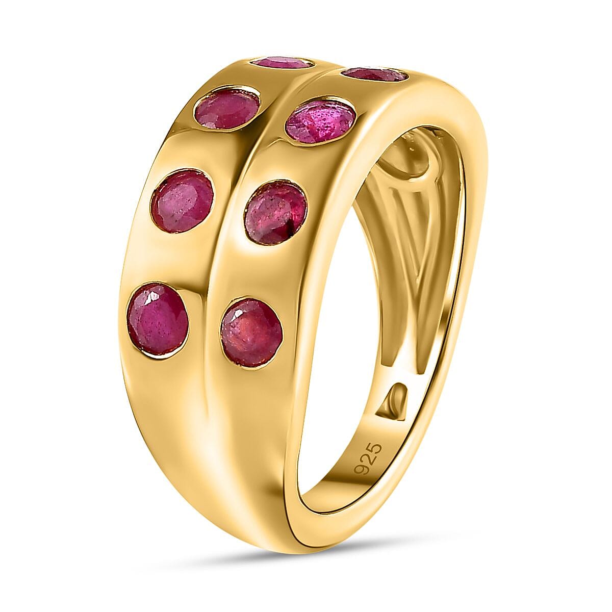 African Ruby 1.80 ctw Ring in 18K Vermeil Yellow Gold Over Sterling Silver (Size 10.0)