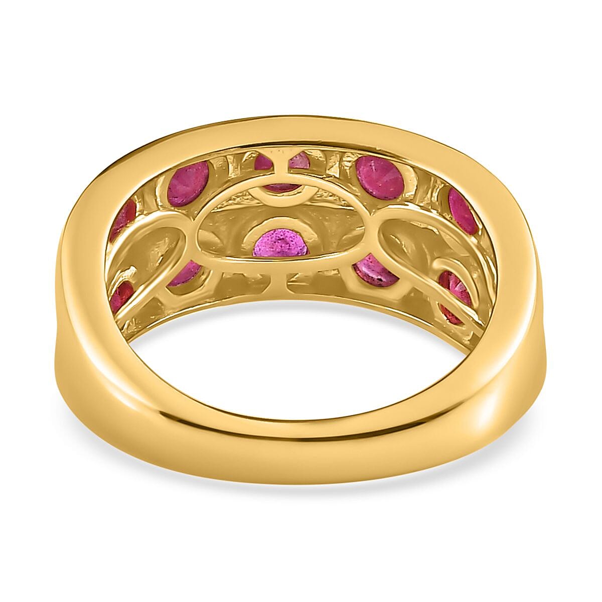 African Ruby 1.80 ctw Ring in 18K Vermeil Yellow Gold Over Sterling Silver (Size 10.0)