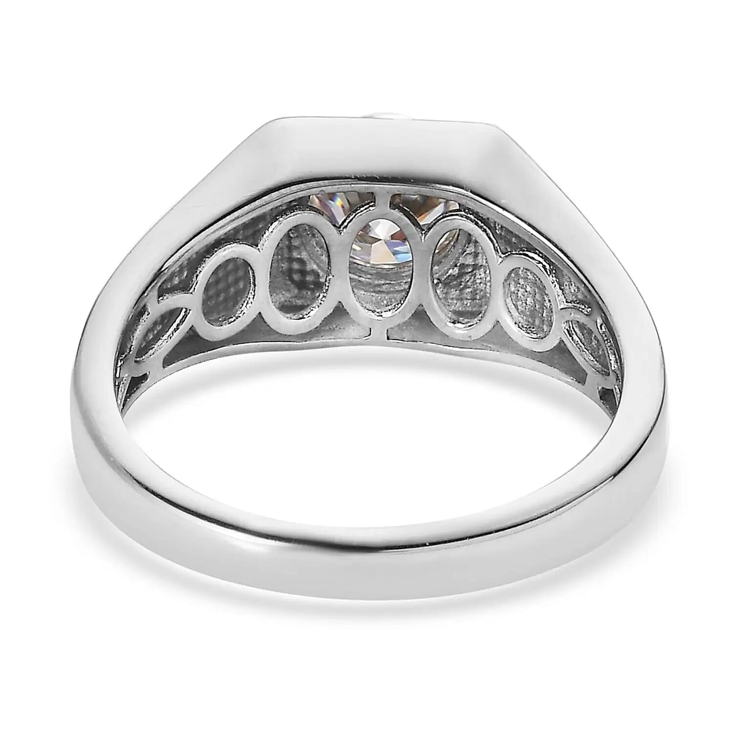 Moissanite Solitaire Ring in Platinum Over Sterling Silver (Size 10.0) 1.50 ctw (Del. in 10-15 Days)