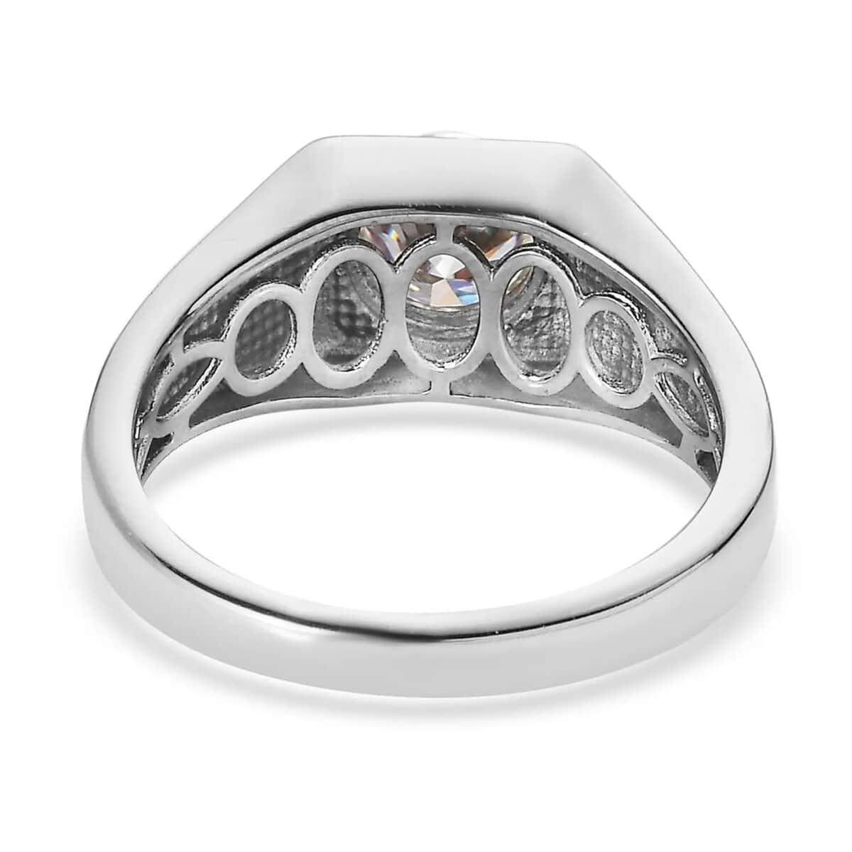 Moissanite Solitaire Ring in Platinum Over Sterling Silver (Size 10.0) 1.50 ctw (Del. in 10-15 Days) image number 5