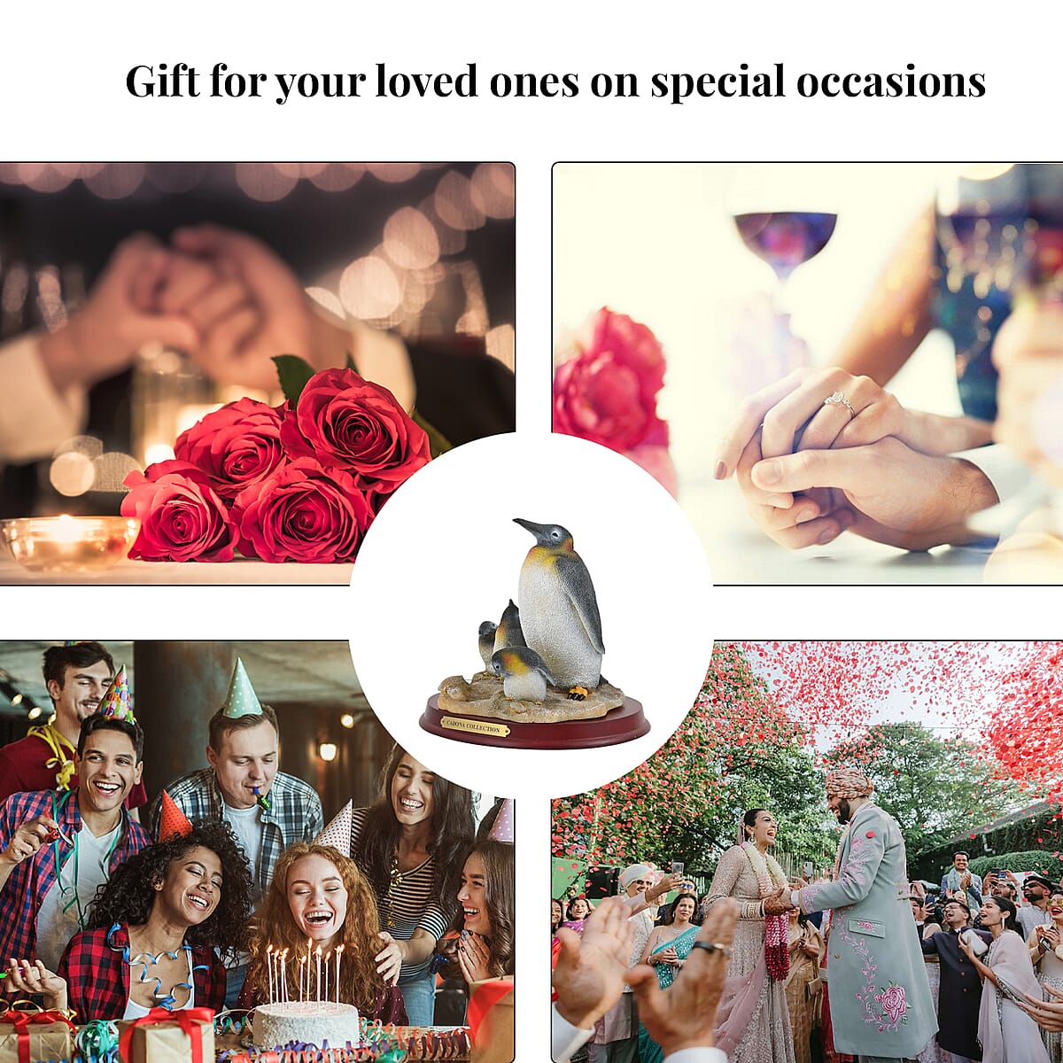 Closeout Hand Painted Resin Figurine with Stand - Penguin, Miniature Hand Painted Animal Figurine Decor For Tabletop Desk Decoration image number 4