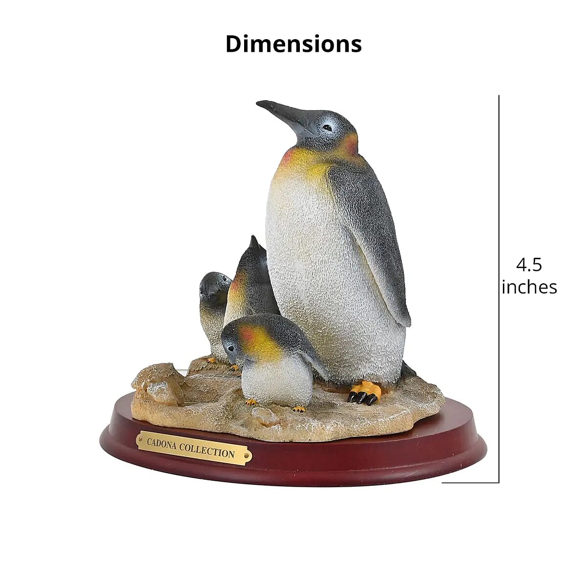 Closeout Hand Painted Resin Figurine with Stand - Penguin, Miniature Hand Painted Animal Figurine Decor For Tabletop Desk Decoration image number 5