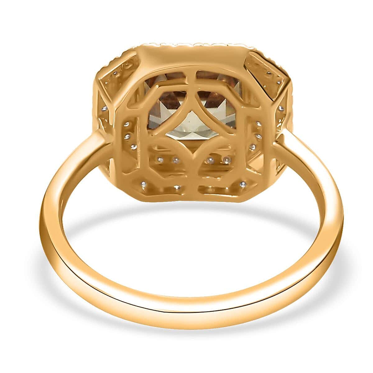 Iliana 18K Yellow Gold AAA Turkizite, SI Natural Yellow and White Diamond Double Halo Ring (Size 8.0) 4 Grams 3.60 ctw image number 4