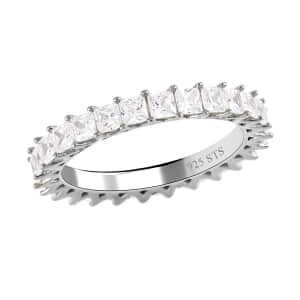 Lustro Stella Finest CZ Eternity Band Ring in Platinum Over Sterling Silver (Size 6.0) 3.50 ctw