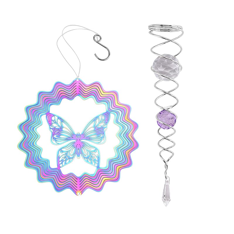 Stainless Steel Magic Kinetic Sculpture Butterfly Wind Spinner