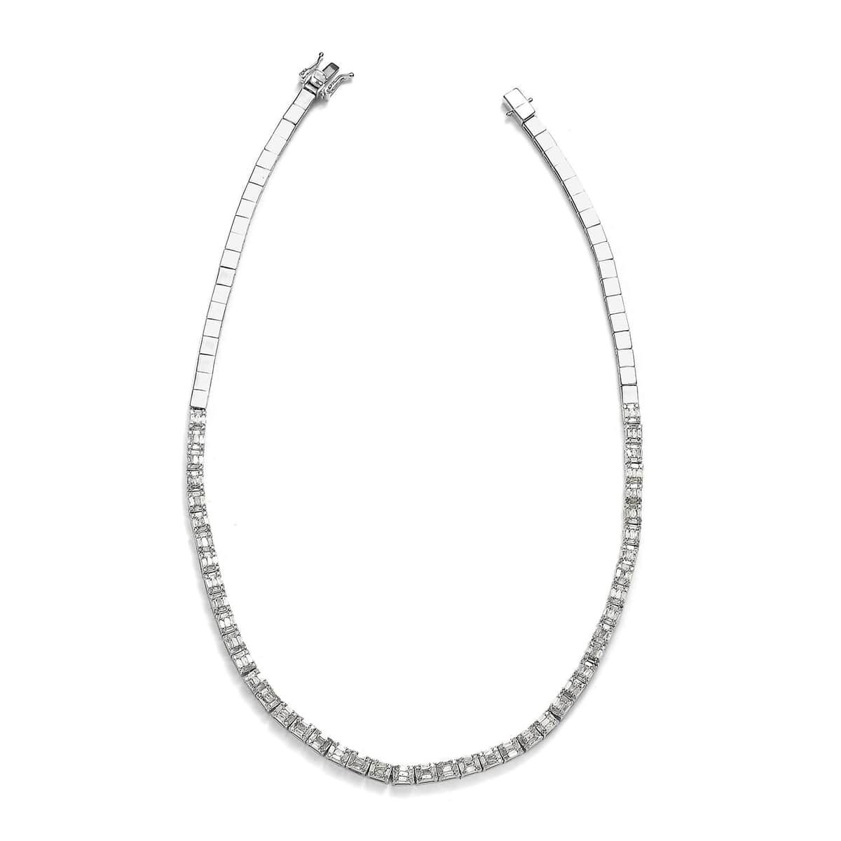 Diamond Necklace 16 Inches in Platinum Over Sterling Silver 4.00 ctw image number 3