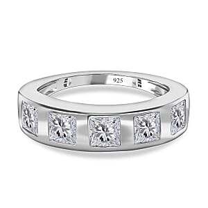 Simulated Diamond 2.76 ctw Ring in Rhodium Over Sterling Silver (Size 9)