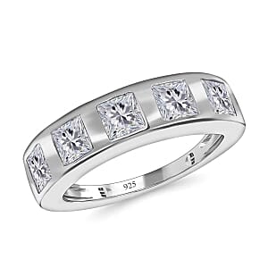 Simulated Diamond 2.76 ctw Ring in Rhodium Over Sterling Silver (Size 9)