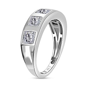 Simulated Diamond 2.76 ctw Ring in Rhodium Over Sterling Silver (Size 9)
