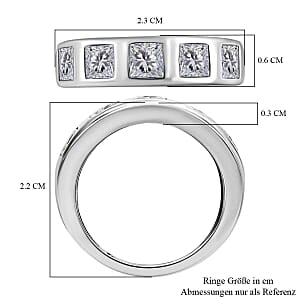Simulated Diamond 2.76 ctw Ring in Rhodium Over Sterling Silver (Size 9)