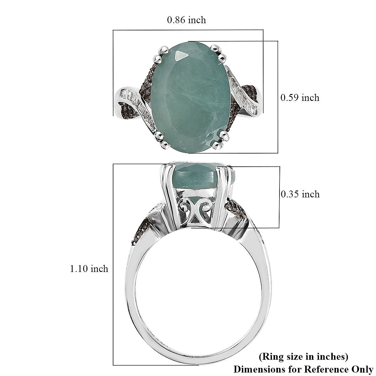 Grandidierite, Natural Champagne and White Diamond Ring in Platinum Over Sterling Silver (Size 7.0) 6.25 ctw image number 5
