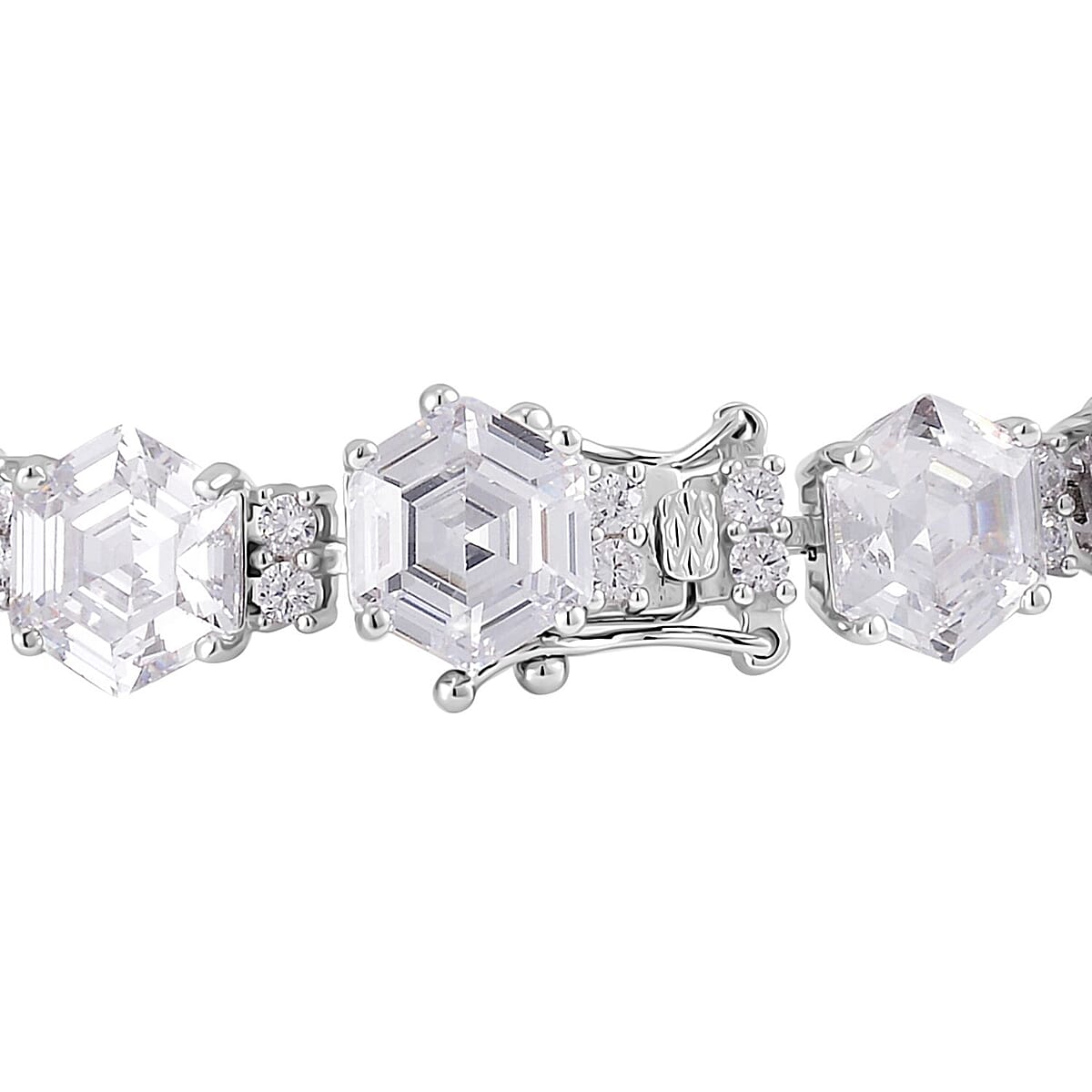 Lustro Stella Finest CZ Tennis Bracelet in Platinum Over Sterling Silver (6.50 In) 35.80 ctw image number 2