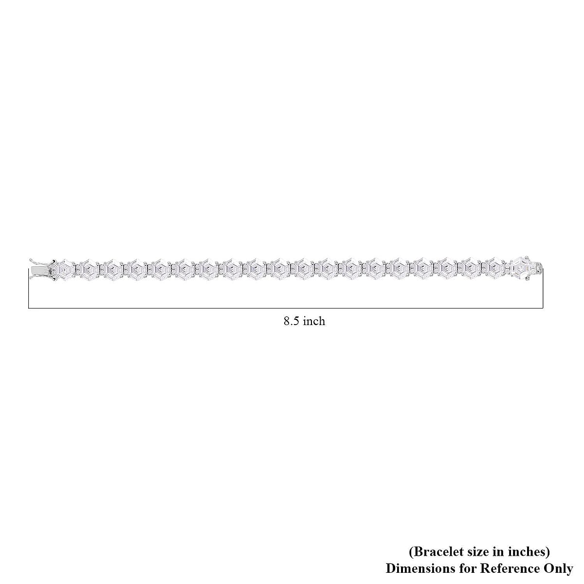 Lustro Stella Finest CZ Tennis Bracelet in Platinum Over Sterling Silver (6.50 In) 35.80 ctw image number 3