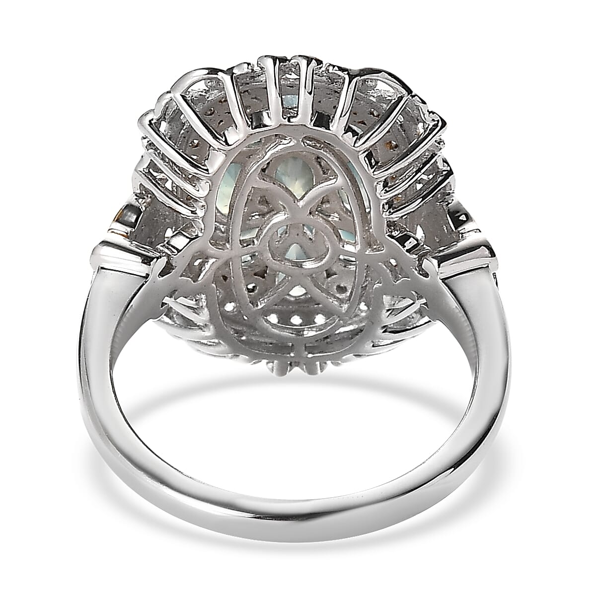 Narsipatnam Alexandrit and White Zircon Cluster Ring in Vermeil YG and Platinum Over Sterling Silver 2.25 ctw image number 4