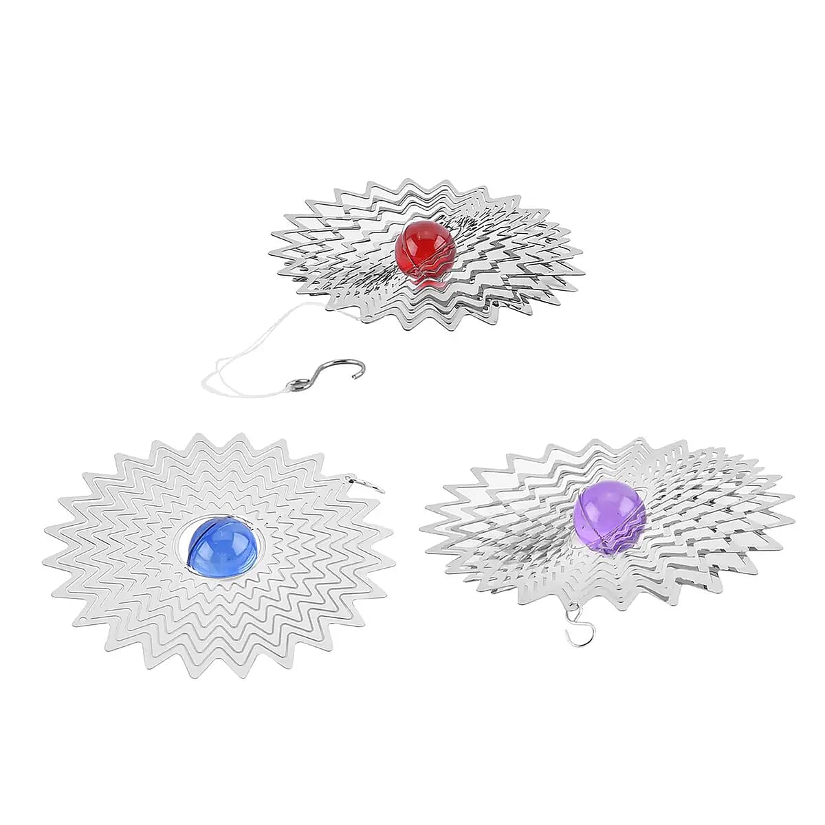 Stainless Steel Magic Kinetic Sculpture 3pcs Star Wind Spinner image number 5