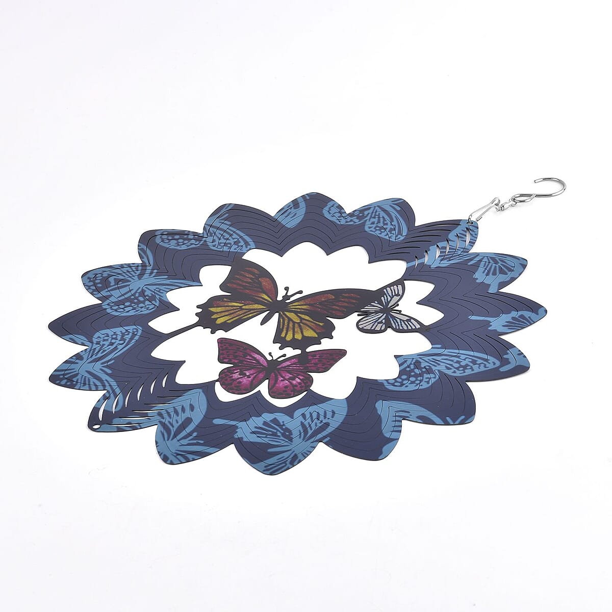 Set of 3 Decoration Butterfly and Birds Wind Spinner - Blue image number 4