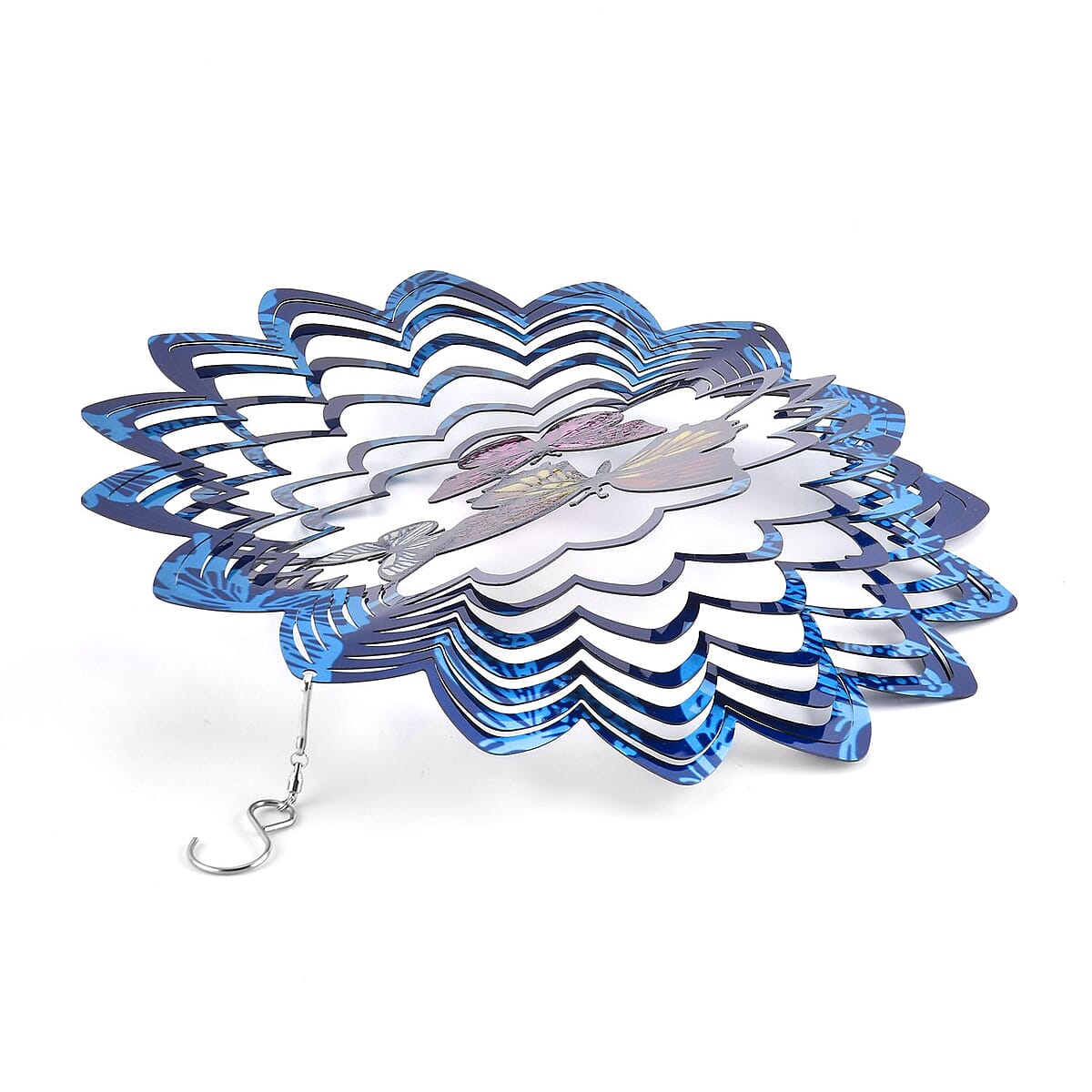 Set of 3 Decoration Butterfly and Birds Wind Spinner - Blue image number 5