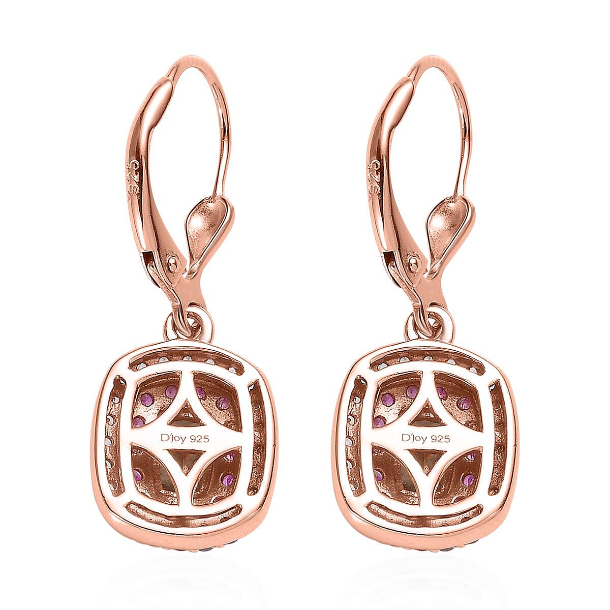 Premium Marropino Morganite and Multi Gemstone Lever Back Earrings in Vermeil Rose Gold Over Sterling Silver 2.40 ctw image number 3
