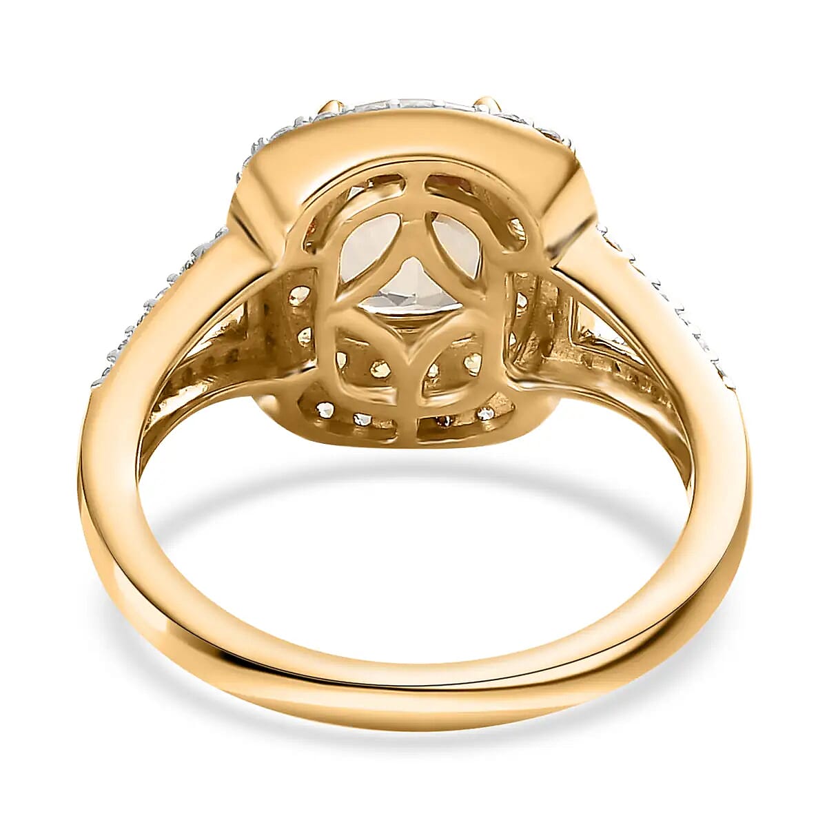 Premium Turkizite Ring , Multi Gemstone Ring , Turkizite Halo Ring , Split Shank Ring , Vermeil Yellow Gold Over Sterling Silver Ring 2.85 ctw image number 5