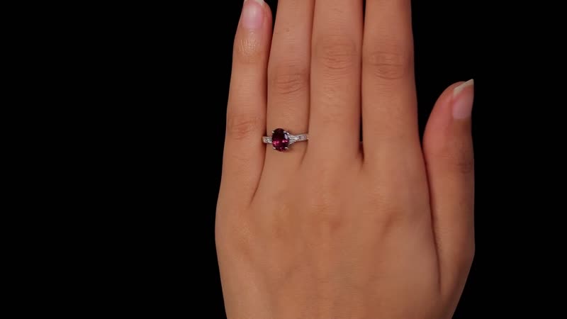 TLV Luxoro 14K White Gold AAA Ouro Fino Rubellite, Diamond (G-H, I3) Ring (Size 10.0) 1.60 ctw