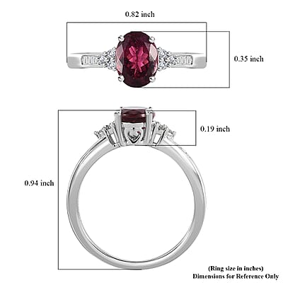 Luxoro 14K White Gold AAA Ouro Fino Rubellite and G-H I3 Diamond Ring (Size 10.0) 1.20 ctw