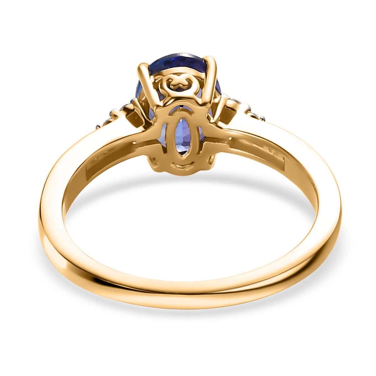 Luxoro 14K Yellow Gold AAA Tanzanite and G-H I3 Diamond Ring (Size 6.0) 1.35 ctw image number 4