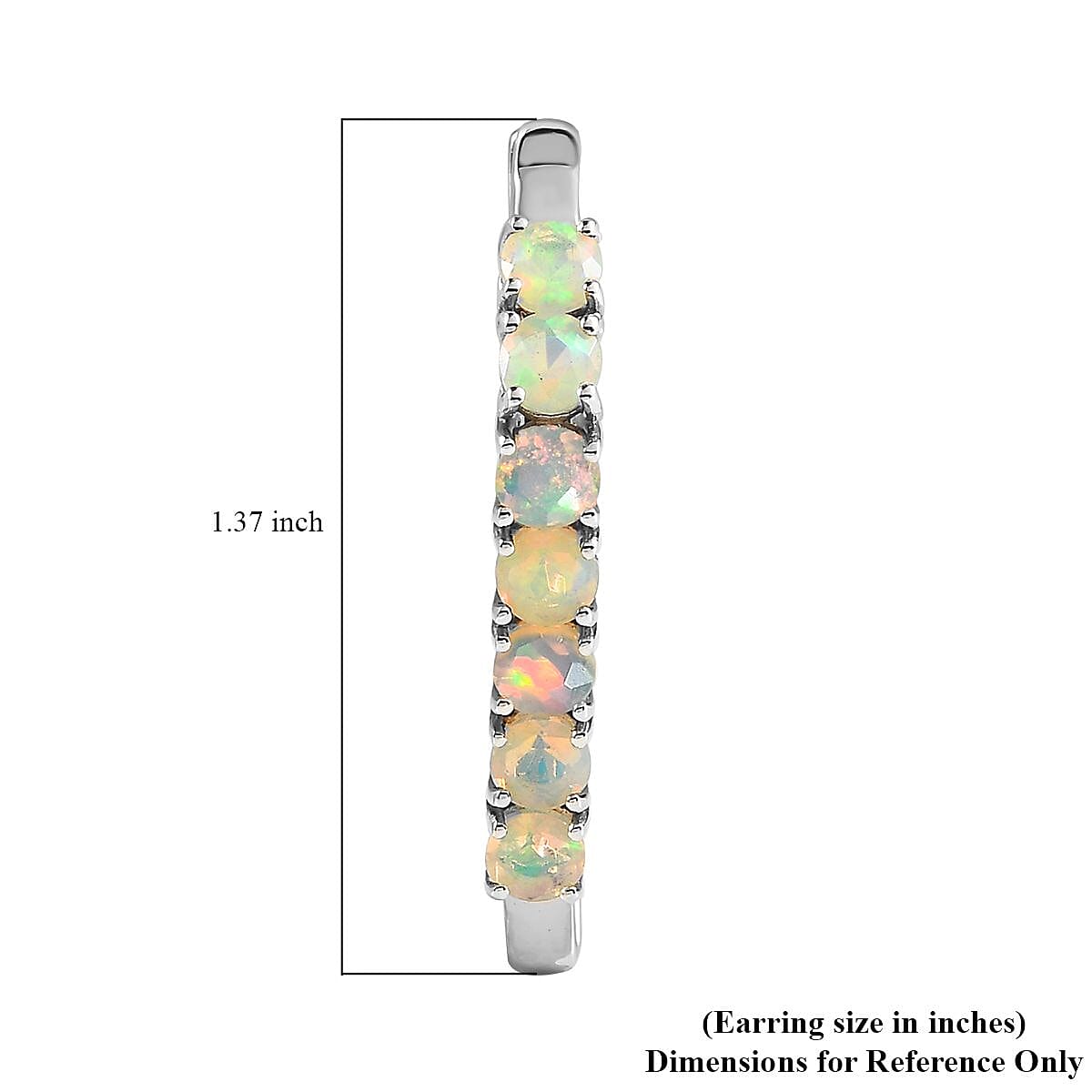 Premium Ethiopian Welo Opal Hoop Earrings in Platinum Over Sterling Silver 2.50 ctw