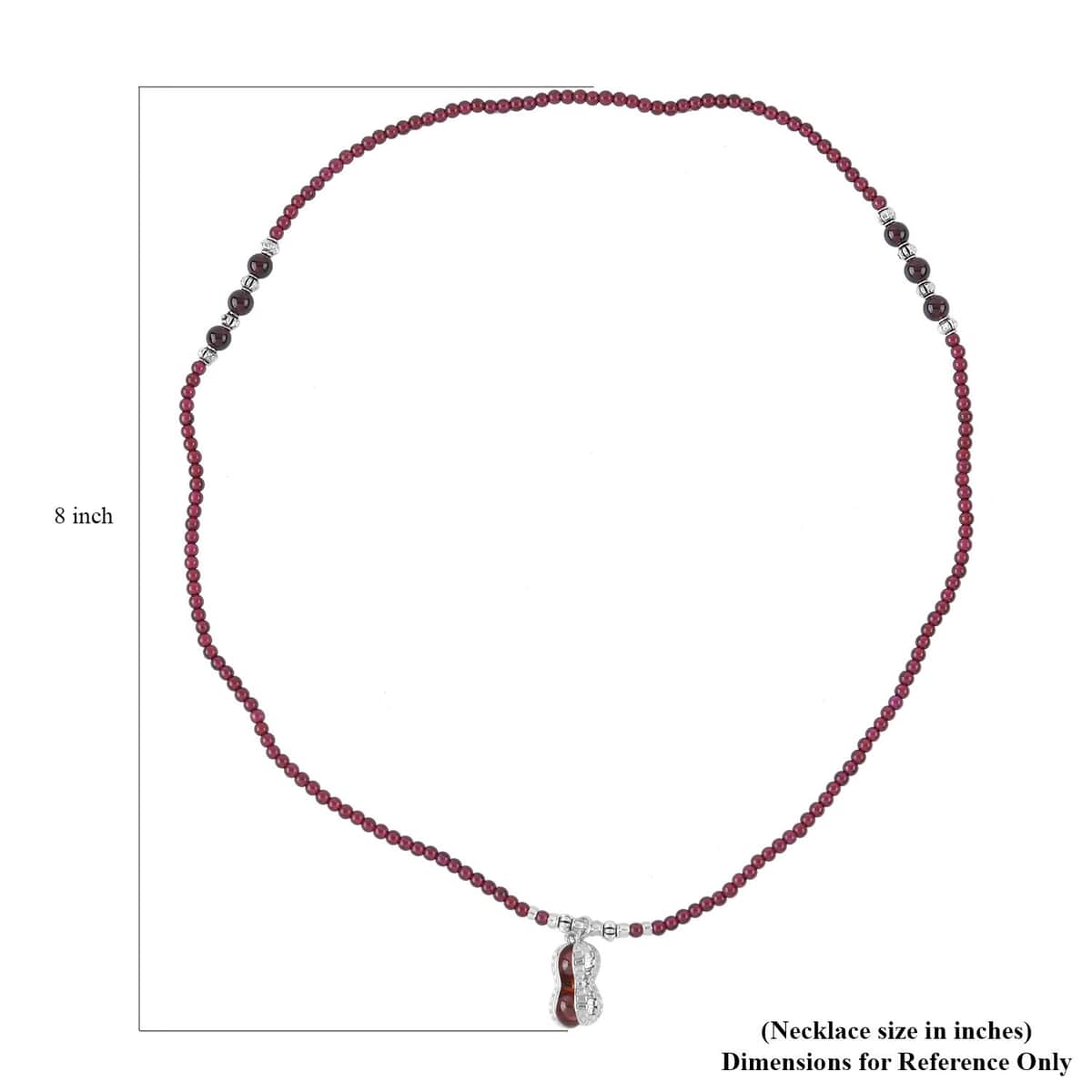 Simulated Orange Sapphire and Glass Pendant with Mozambique Garnet Beaded Necklace 20 Inches in Silvertone 52.60 ctw image number 6