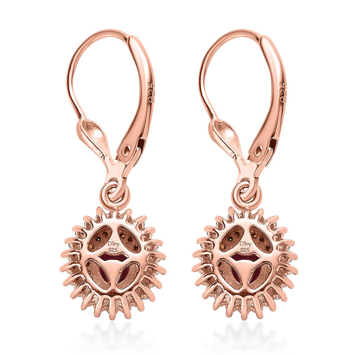 Tanzanite, Blue and White Diamond Lever Back Earrings in Vermeil Yellow Gold Over Sterling Silver 1.10 ctw image number 3